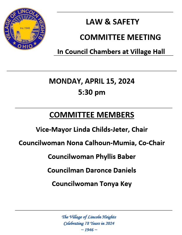 Law&Safety committee meeting april 15